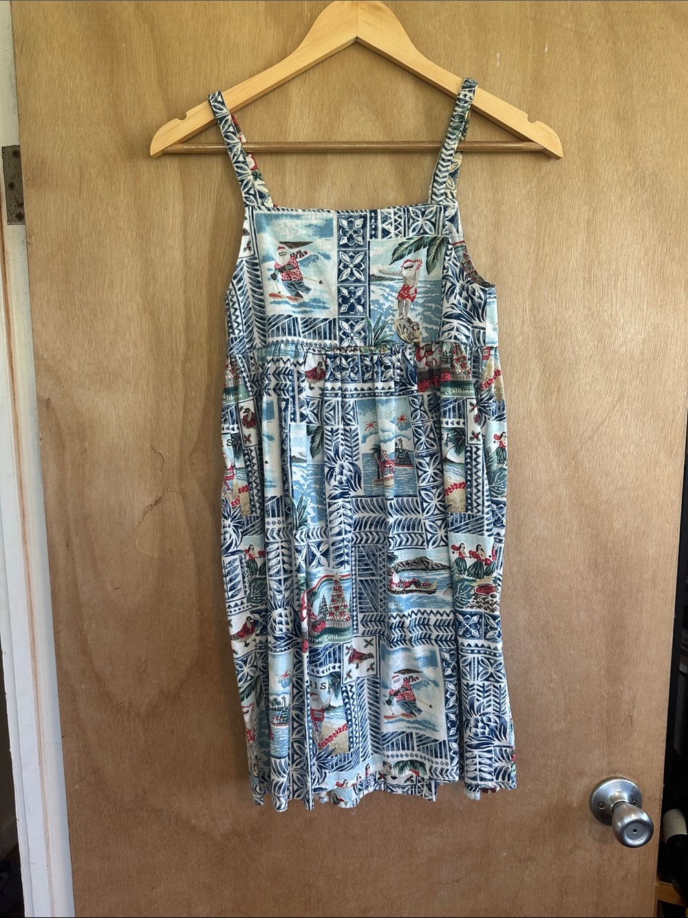 reyn spooner Blue and White Tropical holiday print Sundress